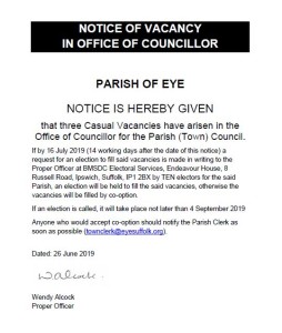 Casual Vacancy Notice