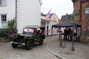 490th USAAF JEEP with USA flag flying
