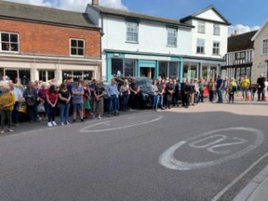 Picture shows the crowd on Proclamation day at Eye Town Hall