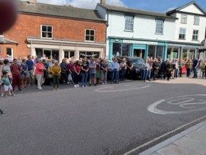 Picture shows the crowd gathers for Proclamation day at Eye Town Hall