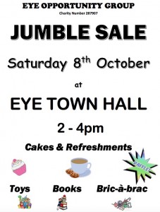 Jumble Sale Cake and Refreshments October 8th