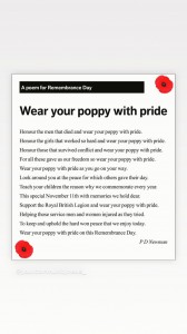 A Poem Wear Your Poppy with Pride