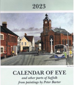 Peter Barter's calendars of Eye Suffolk from his paintings page one Eye Town Hall