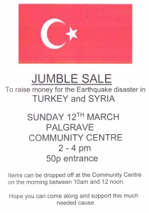 Jumble Sale to support the Turkey and Syria Earthquake Disaster
