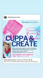 Mixed Media Day at The Bank Arts Centre Eye Suffolk book early, all material and hot drinks included