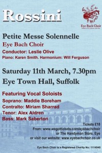 Eye Bach Choir ready to perform Rossini at Eye Town Hall