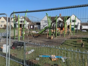 Oak Crescent Children's Play Area fenced for safety