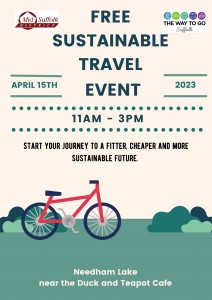 Sustainable Travel Event Needham Lakes April 15th 11am - 3 pm FREE