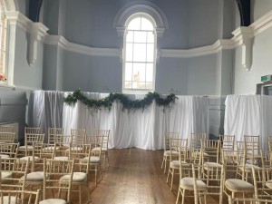 Eye Town Hall Wedding Venue set up for the big Day
