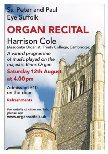 Harrison Cole plays the Binns Organ live in Eye Parish Church of Saint Peter and Saint Paul